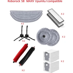 Lin Grup Roborock S8 Maxv Robot Süpürge Uyumlu Yedek Parça Seti