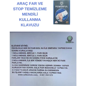 Far Temizleme Parlatma Mendili  Seti Tek Araç Için