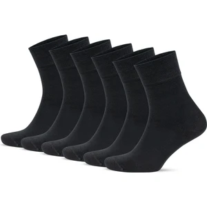 6'lı Bambu Premium Siyah - Renkli Dikişsiz Kutulu Nefes Alabilir Klasik Erkek - Kadın Çorap 3560