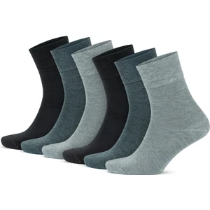 6'lı Bambu Premium Siyah - Renkli Dikişsiz Kutulu Nefes Alabilir Klasik Erkek - Kadın Çorap 3560
