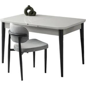 Kelebek Tekno Açık Gri Renk Highgloss Açılır 130X80 Masa (Açılımış Ölçüsü 167X80)