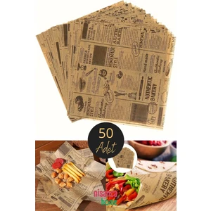 Nisanca Home Vintage Gazete Desenli Yağlı Sunum Kağıdı – Pinterest Stilinde Estetik Kahvaltı, Peynir Tabağı ve Fast Food Sunumları Için 50’li Paket