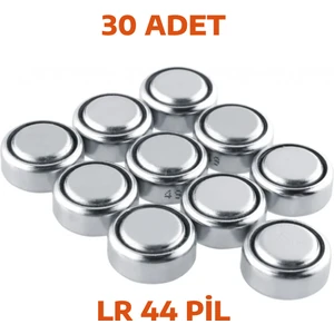 AG13 LR44 Alkalin Düğme Pil 1,5V Tek Kullanımlık Uzun Ömürlü Saat Oyuncak Hesap Makinesi 30'lu