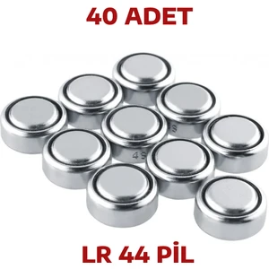 AG13 LR44 1,5V Tek Kullanımlık Alkalin Düğme Pil 40'lı Paket Uzun Ömürlü Yüksek Performans