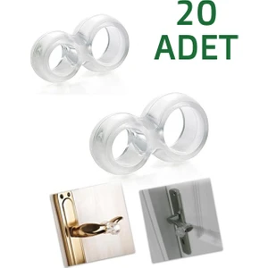 Plastik 20 Adet Kapı Kolu Pencere Stoperi, Kapı Arkası Duvar Koruyucu Tampon, Silikon Durdurucu