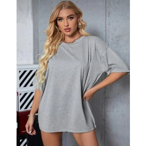 Bisiklet Yaka Pamuk Oversize Boyfriend