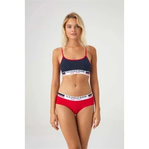 U.S. Polo Assn. Kadın Lacivert Puanlı Büstiyer ve Şort Takımı %95 Pamuk Konforu ile