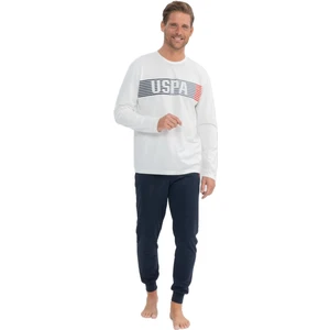 U.S. Polo Assn. Erkek Ekru Yuvarlak Yaka Pijama Takımı