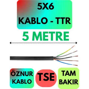 Öznur 5x6 Ttr Kablo (Siyah) Metre Seçenekli