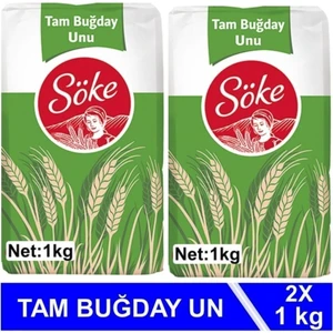 Tam Buğday Un 2 x 1 kg 2li Set Tek Ebat