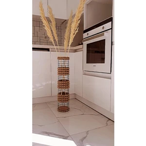 Hasır Tel Dekoratif Vazo-Pampas Vazosu 70 cm