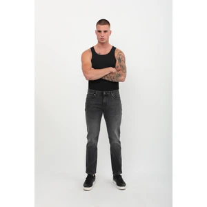 Erkek Regular Fit Likralı Antrasit Jean Pantolon