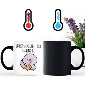 Bubu Dudu ' Yaşıyorsun Bu Hayatı ' Porselen Kupa Bardak (Tekli)