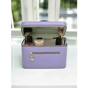 Moda Fiesta Makyaj Çantası Aynalı Deri Kaplama Kozmetik Organizer  Seyahat ve Günlük Kullanım İçin