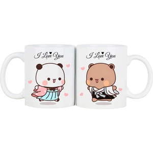 Bubu Dudu 'ı Loveyou ' Porselen Kupa Bardak (Çiftli)