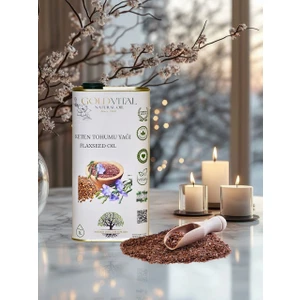 Gold Vital Keten Tohumu Yağı 1 Lt - Soğuk Sıkım, Saf & Doğal Ürün