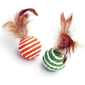 3 Adet Kedi Köpek Oyun Topu Renkli Evcil Hayvan Tüylü Peluş Oyuncak