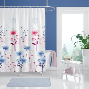 Banyo Perdesi 1x180x200 Tek Kanat Duş Perdesi Halka Hediyeli Duşakabin Perdesi 8747
