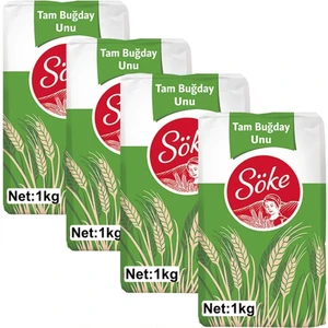 Tam Buğday Un 4 x 1 kg 4 lü Set Tek Ebat