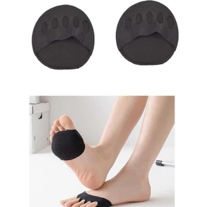 Sanal Trend Siyah Renk Kumaş 5 Parmağa Geçen Metatarsal Parmak Altı Koruyucu Hava Alabilen Ayak Destek Pedi