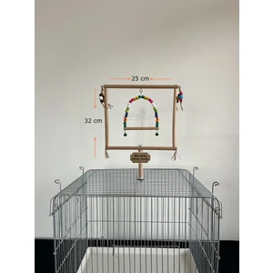 Kafes Üstü Kuş Oyun Alanı,kafese Sabitlenebilen Ahşap Premium Oyun Tüneği, Kişiye Özel Isimlik