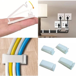 8 Adet Beyaz Renk Yapışkanlı Kablo Toplayıcı Masa Kablo Düzenleyici Klips Duvara Sabitleyici Aparat