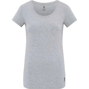U.S. Polo Assn. Kadın Gri Melanj Derin Yuvarlak Yaka T-Shirt 66003