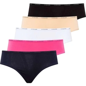 U.S. Polo Assn. 67002 Kadın Çok Renkli 5'li Yüksek Bel Slip