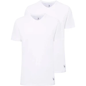 U.s. Polo Assn. - Erkek Beyaz 2 Li Yuvarlak Yaka T-Shirt 90002