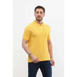 Markapia Home Erkek Polo Yaka Çapa Desenli  Pamuk Tişört