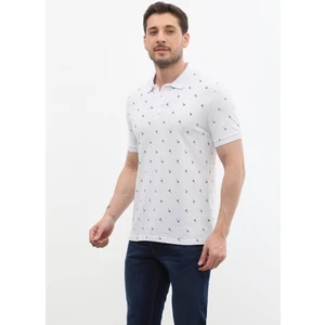 Markapia Man Erkek Polo Yaka Yaprak Desenli %100 Pamuk Tişört