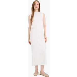 Regular Fit Yarım Balıkçı Yaka Basic Düz Kolsuz Maxi Elbise	 D4898AX25HS