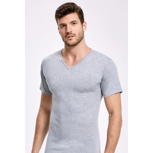 Erkek V Yaka Kısa Kollu Atlet Gri
