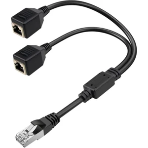 Powermaster PM-25434 Erkek RJ45 To 2 x Dişi Ethernet Çoklayıcı Splitter Dağıtıcı Internet Soketi Çoğaltıcı