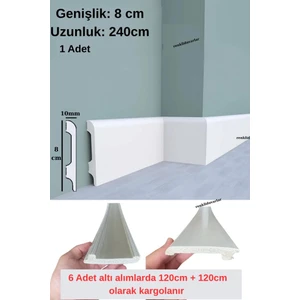 8CMX240CM Munut Pvc Süpürgelik Suya Neme Dayanıklı Pvc Parke Seramik Salon Mutfak Süpürgeliği