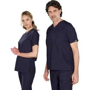 Lacivert V Yaka Scrubs (Terikoton/ince Kumaş) T200