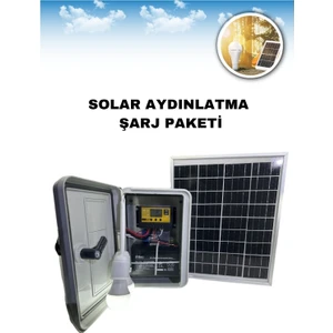 Taşınabilir 25W Güneş Paneli 2 Lamba ve USB Cep Telefonu Şarj Sistemi