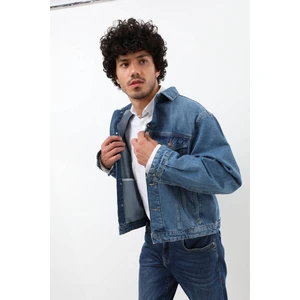 Banny Jeans Erkek Düğmeli Regular Fit Jean Ceket Mavi