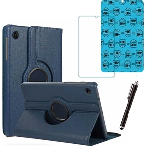 Samsung Galaxy Tab A9 X110 Uyumlu Tablet Kılıfı Cam Ekran Koruyucu Kalem Set