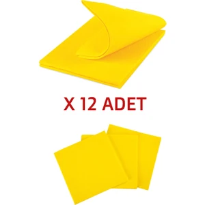12 Adet Sarı Bez 30 x 35 cm Genel Mutfak Bezi Temizlik Bezi
