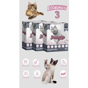 Akıllı Kedi Kumu Aktif Karbonlu Hızlı Topaklanan Tozsuz Ultra Hafif 8 Lt x 3 Adet