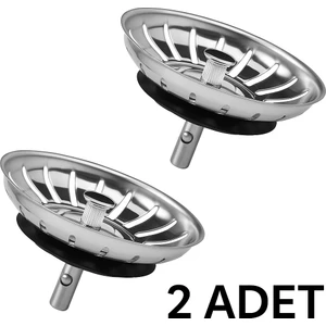 2 Adet Çöpmak 8 cm Paslanmaz Çelik Lavabo Evye Gider Süzgeci (Sifon Süzgeci) – Tıkanıklık Önleyici