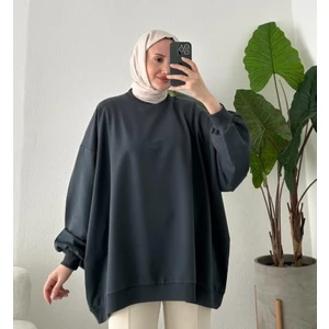 3044 - Rahat, Salaş Basic Kadın Uzun Sweatshirt