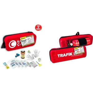 Tuv Uyumlu Trafik Seti + Eva Ilk Yardım Çantası | Araçlar Için Zorunlu Güvenlik Paketi
