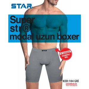 3 Lü Erkek Modal Kemerli Uzun Boxer