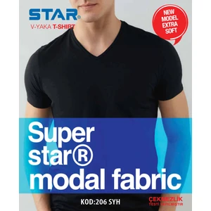 3 Lü Erkek Modal V Yaka Yarım Kol Basic T-Shirt