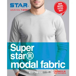 Erkek Modal Uzun Kol Sıfır Yaka   T-Shirt