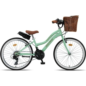 Retro Classic 24 Jant 21 Vites Shımano, Kadın Bisikleti Mint Yeşili-Kahve