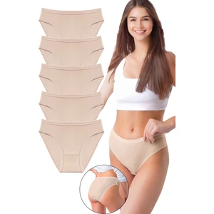 Kadın 5'li Organik Pamuk Fitilli Bikini Külot Bk2-Ten