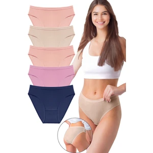 Kadın 5'li Organik Pamuk Fitilli Bikini Külot Bk2-A3